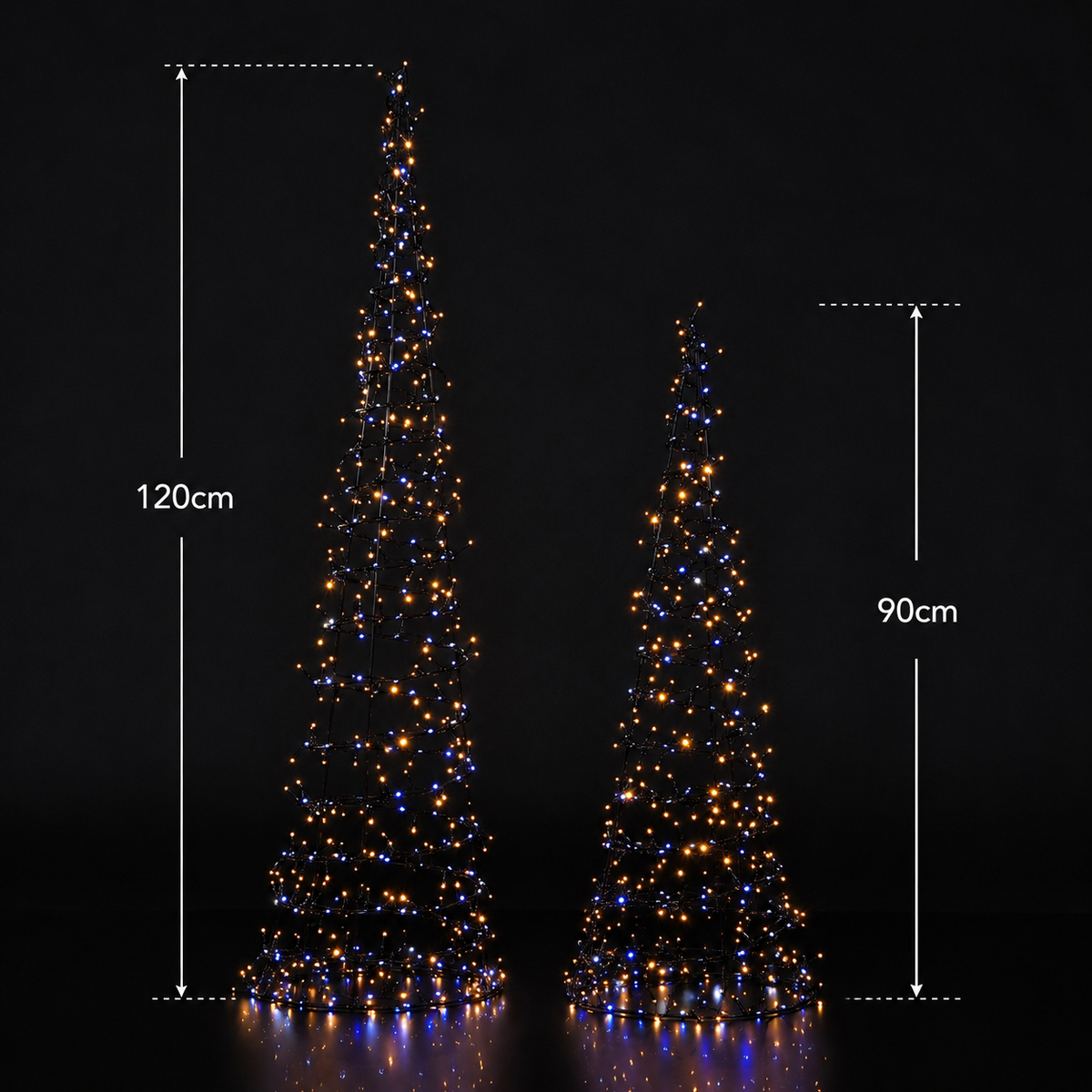 Paris By Night - Set of 2 Spiral Trees (120cm and 90cm)