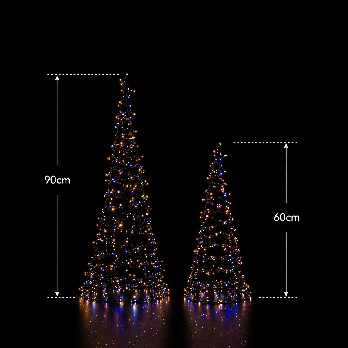Paris By Night - Set of 2 Spiral Trees (90cm and 60cm)