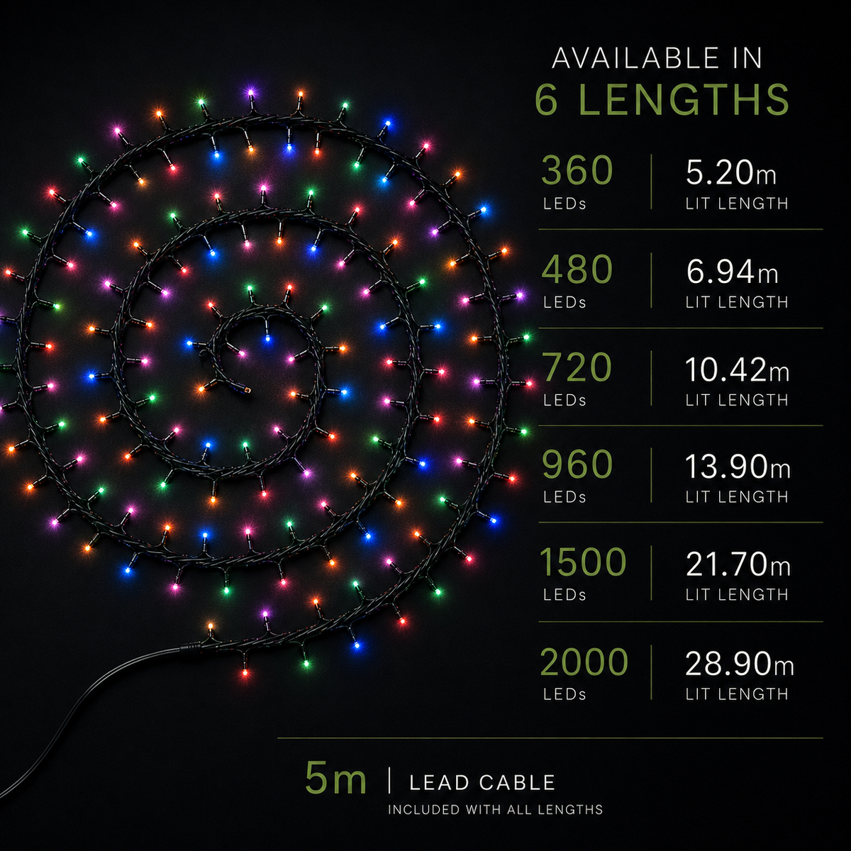 Multifunction Antique White & Cool White Cluster String Lights