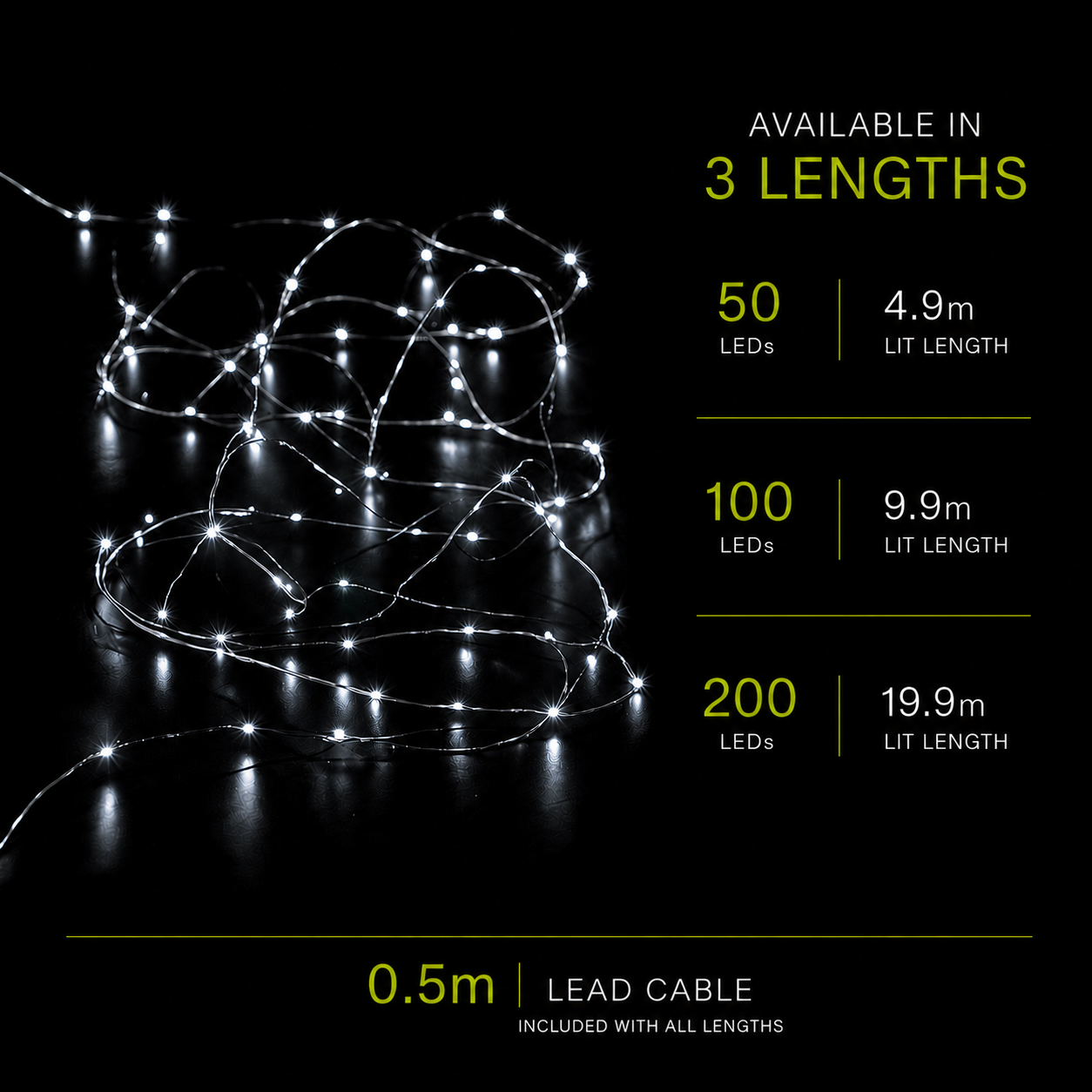 White Micro Wire String Lights