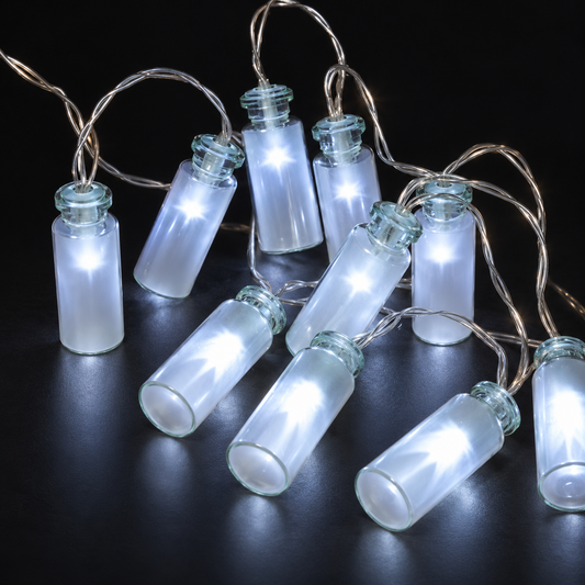 Opaque Glass Bottles Light Chain With 20 LEDS