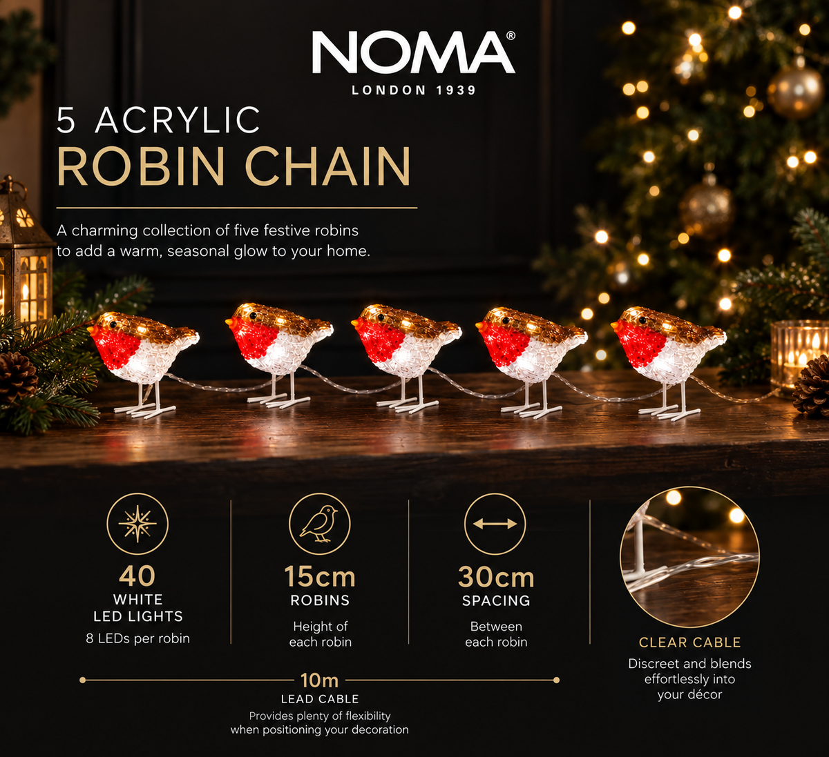 5 Acrylic Robin Chain