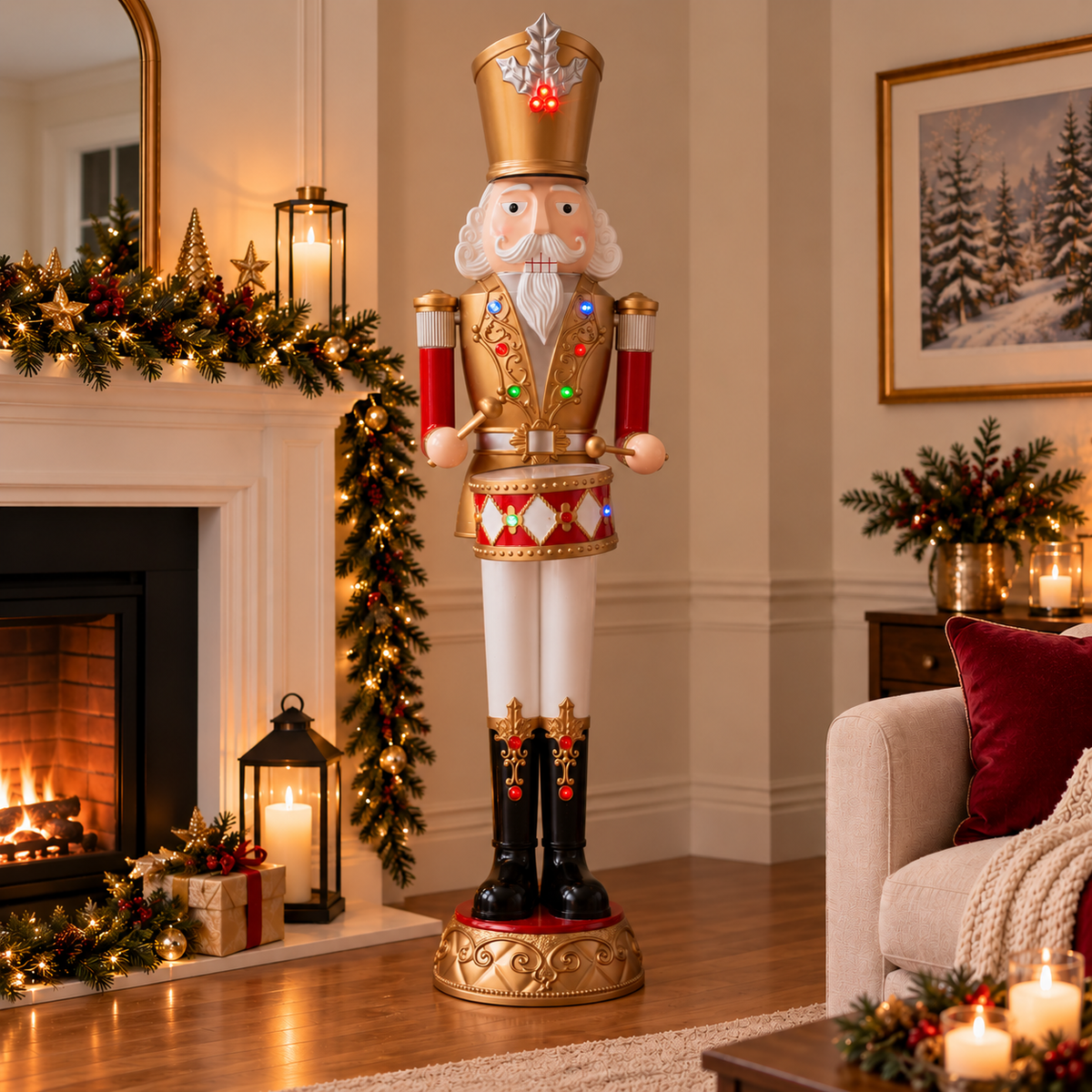 1.8 Gold Musical Drumming Nutcracker