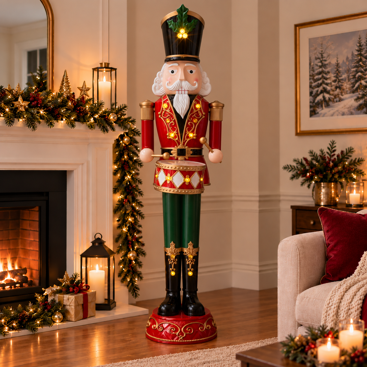 1.8M Black Musical Drumming Nutcracker
