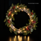 Duo Bulb Grey Rattan Wreath Base  (Foliage Not Included)