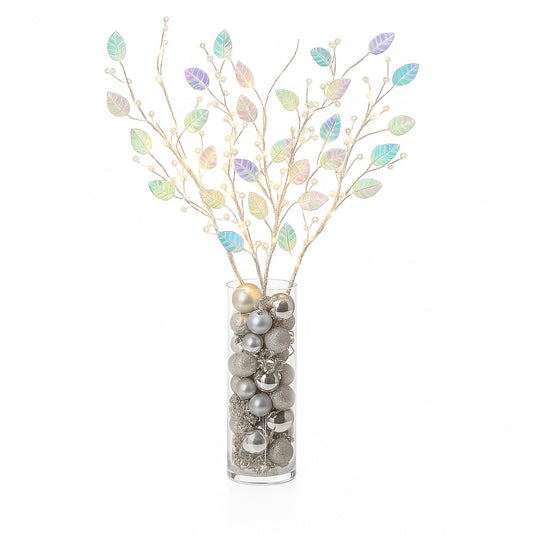 Set of 3 Iridescent Stems With Warm White LEDs