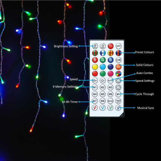 Spectrum Digital Remote Control Icicle Lights (White Cable)