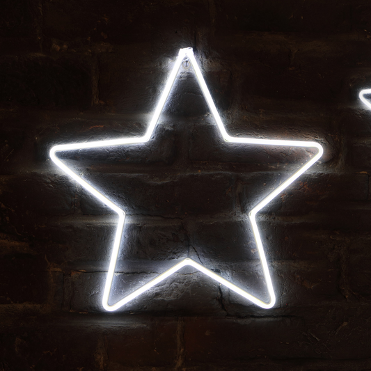 Set of 3 Small/Medium/Large White Neon Stars