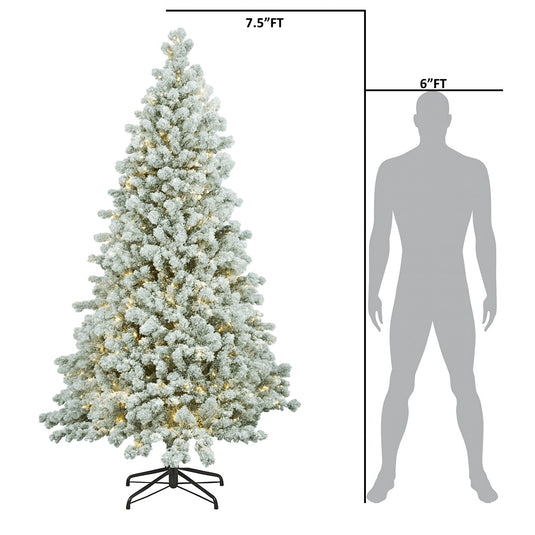 7.5' Warm White Pre-Lit Lakeland Snowmelt Fir