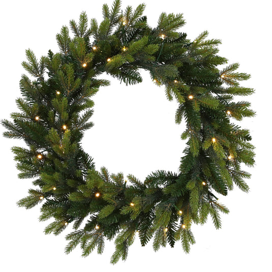 24" Warm White Pre Lit St. Moritz Wreath