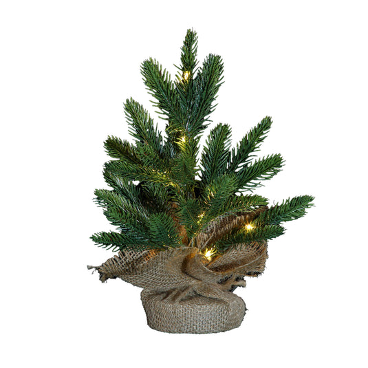 Table Top Christmas Tree in a Hessian Bag