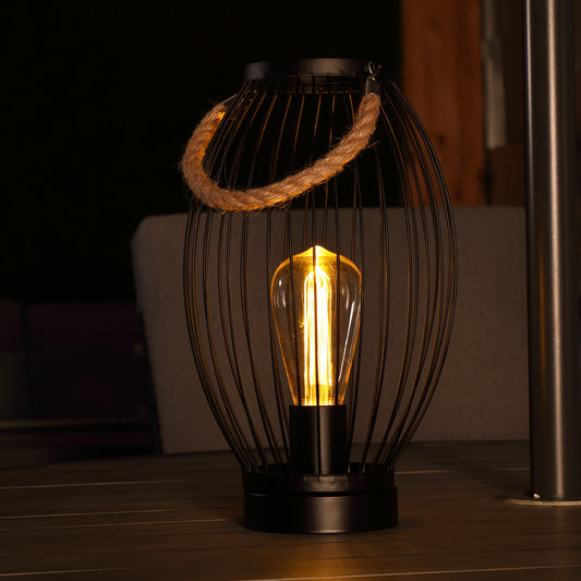 Black Metal Drum Lantern