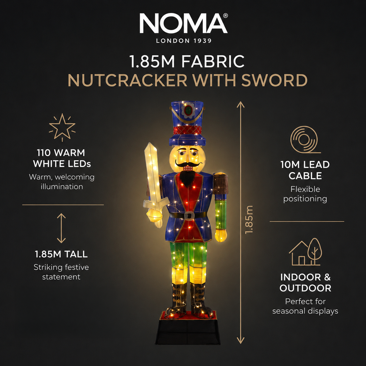 1.85M Fabric Nutcracker With Sword