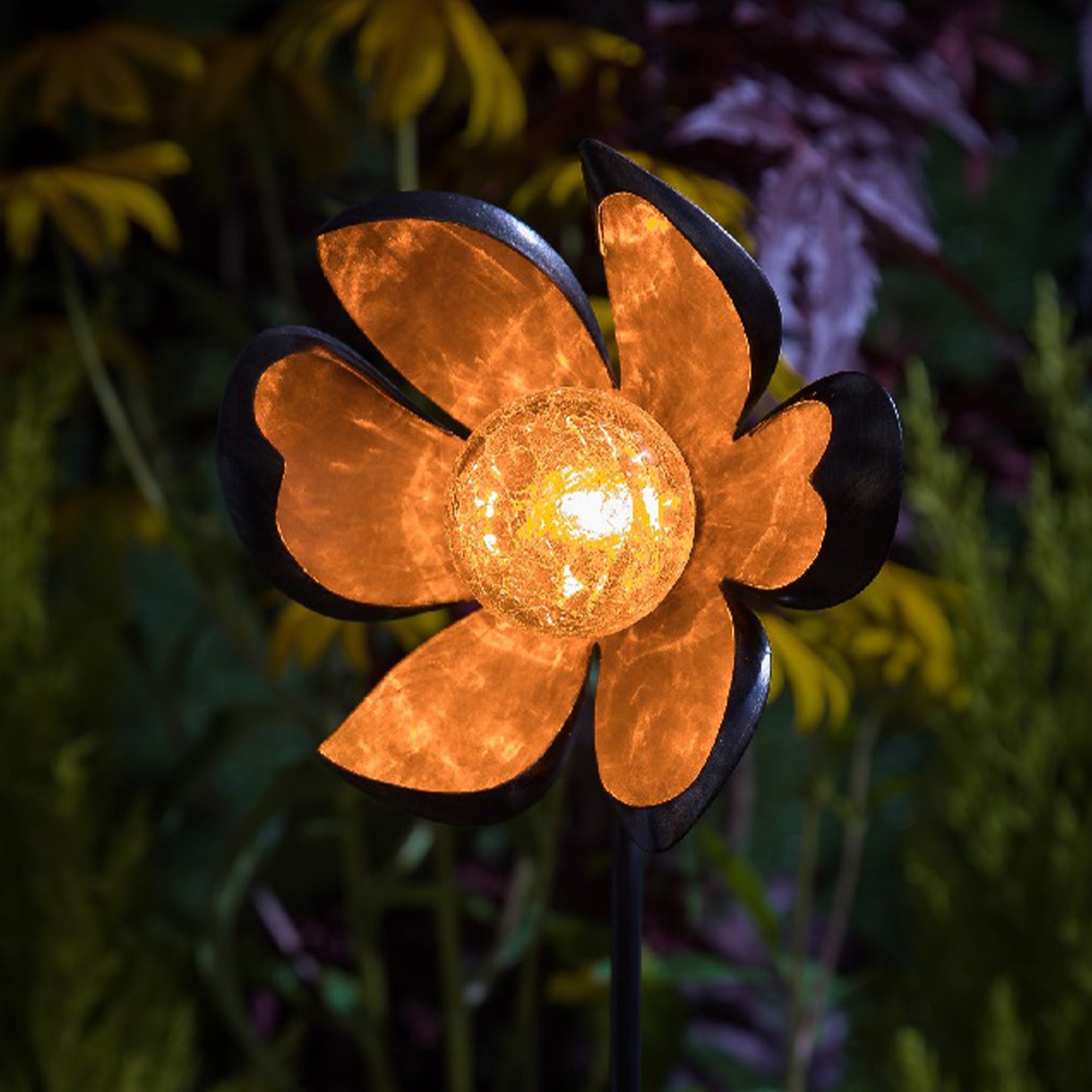 Flower Ice Crackle Ball Stake Light
