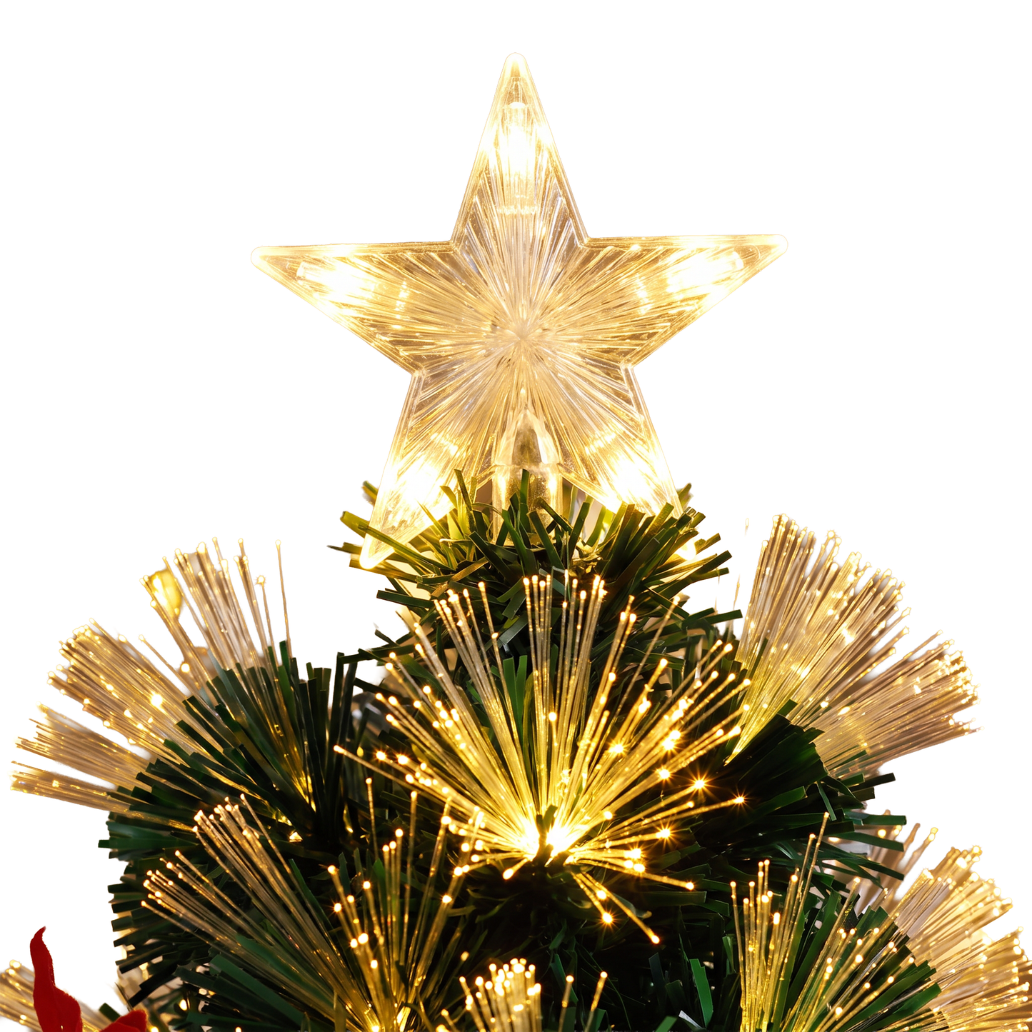 90CM Wimpole Tree With Velvet Poinsettia & Red & Gold Baubles