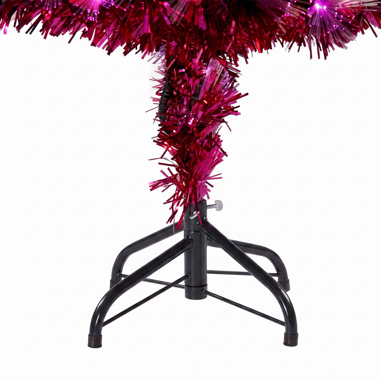 1.2M Hot Pink Fibre Optic Tree With Pink Baubles