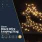 55CM Black Wire Leaping Stag with Branch Antlers - 210 LEDs