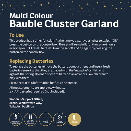 Multi Bauble Cluster Garland