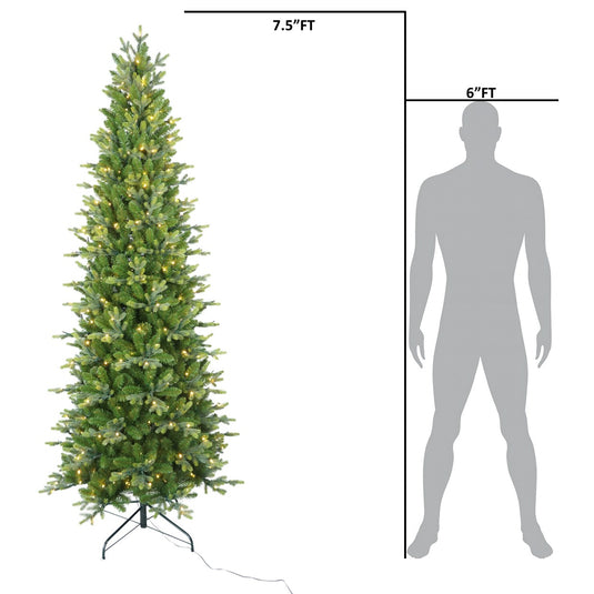 7.5' Warm White Pre-Lit Slim St. Moritz
