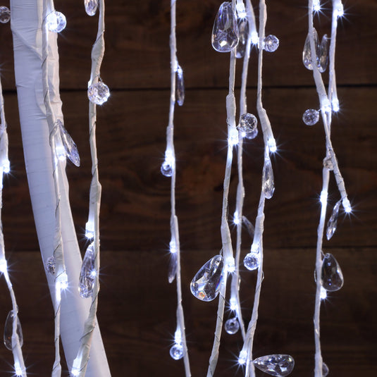 1.2m White Jewelled Willow Tree - 200 LEDs