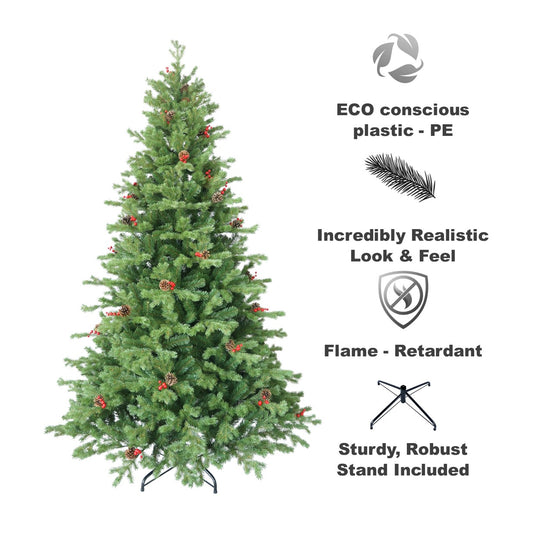 7.5' Lakeland Fir Cones & Berries