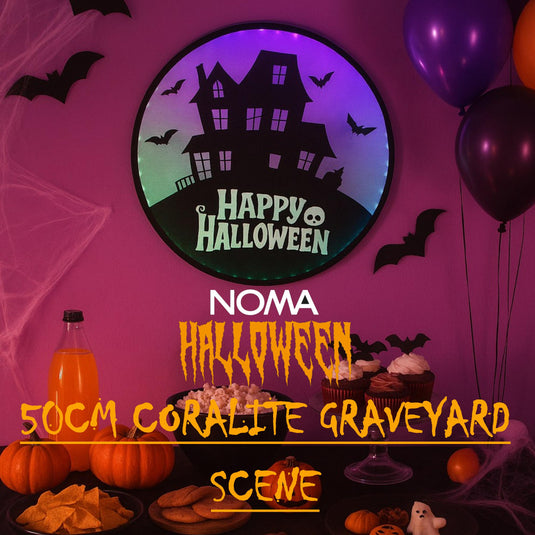 50cm Coralite Graveyard Spooky House Scene Roundal