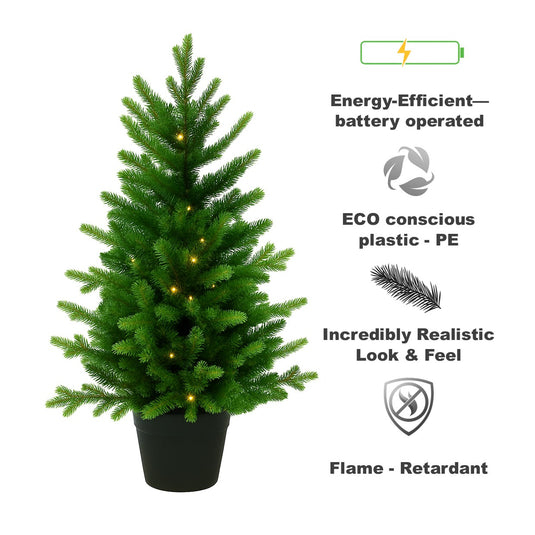 3' WARM WHITE PRE LIT ST MORITZ POTTED TREE
