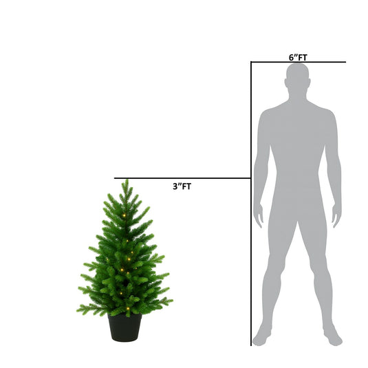 3' WARM WHITE PRE LIT ST MORITZ POTTED TREE