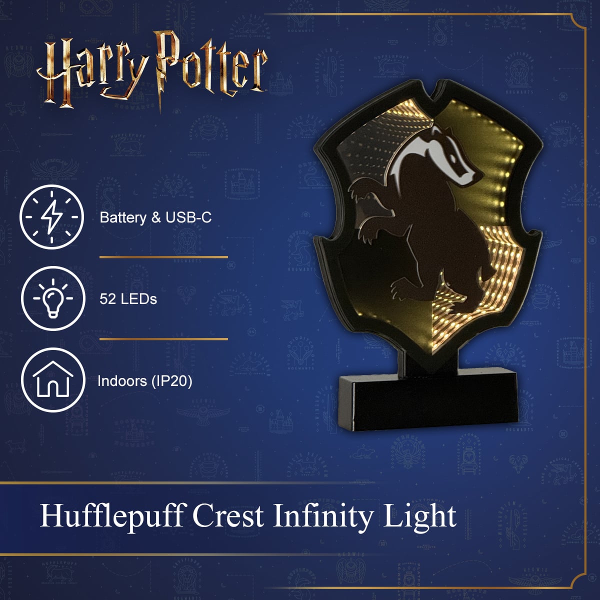 Harry Potter - Hufflepuff Crest Infinity Light