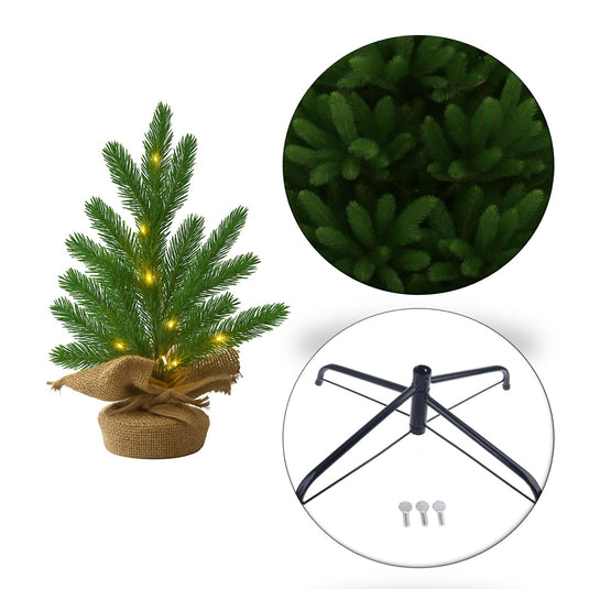 Table Top Christmas Tree in a Hessian Bag