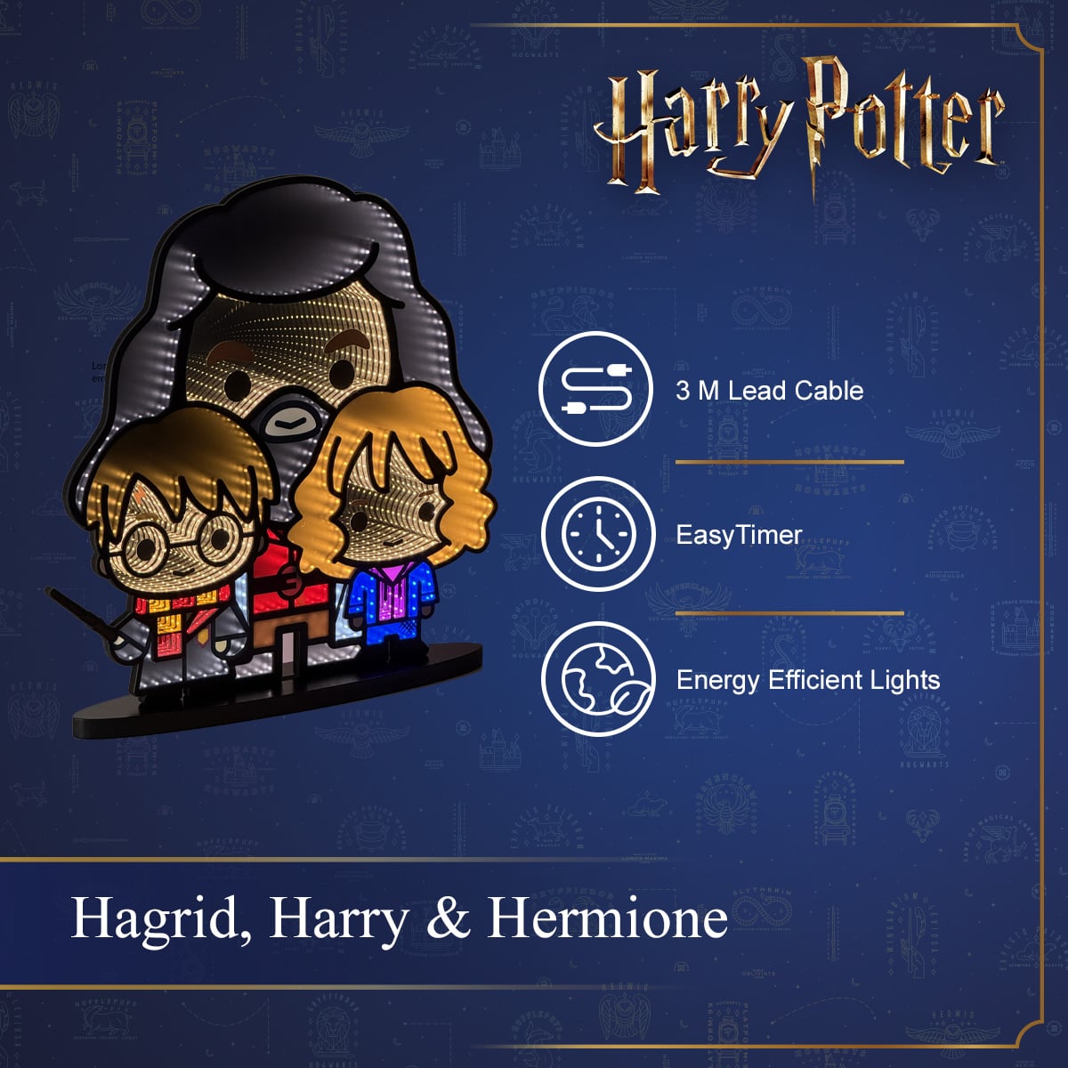 Harry Potter - Hagrid, Harry & Hermione Infinity Light