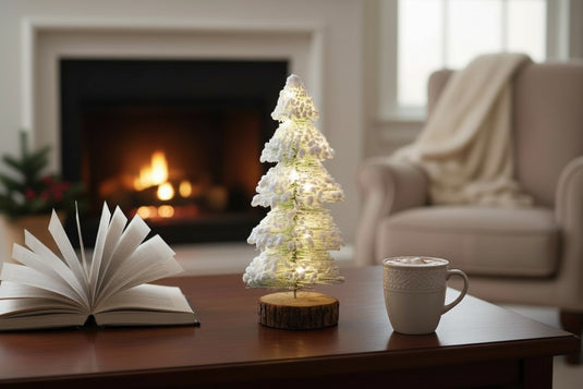 36cm Warm White LED Snowy Needle Tree