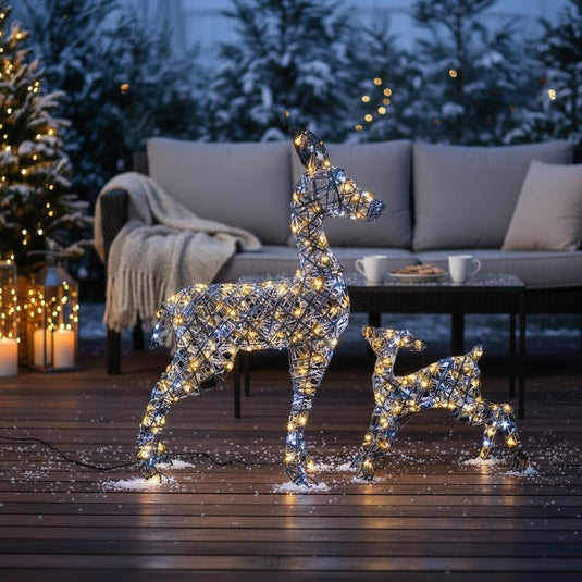 Grey Duo Bulb Rattan Richmond Deer & Fawn