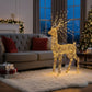 1.3M Brown Wicker Standing Stag with Branch Antlers