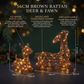 56CM Brown Rattan Deer & Fawn