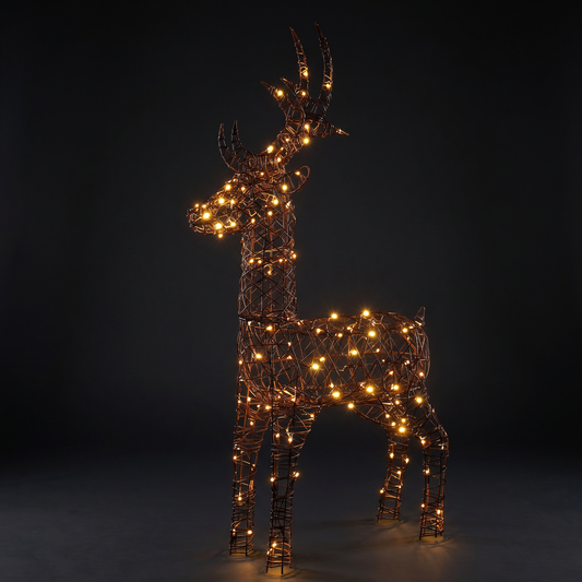 1.17 Brown Rattan Standing Deer