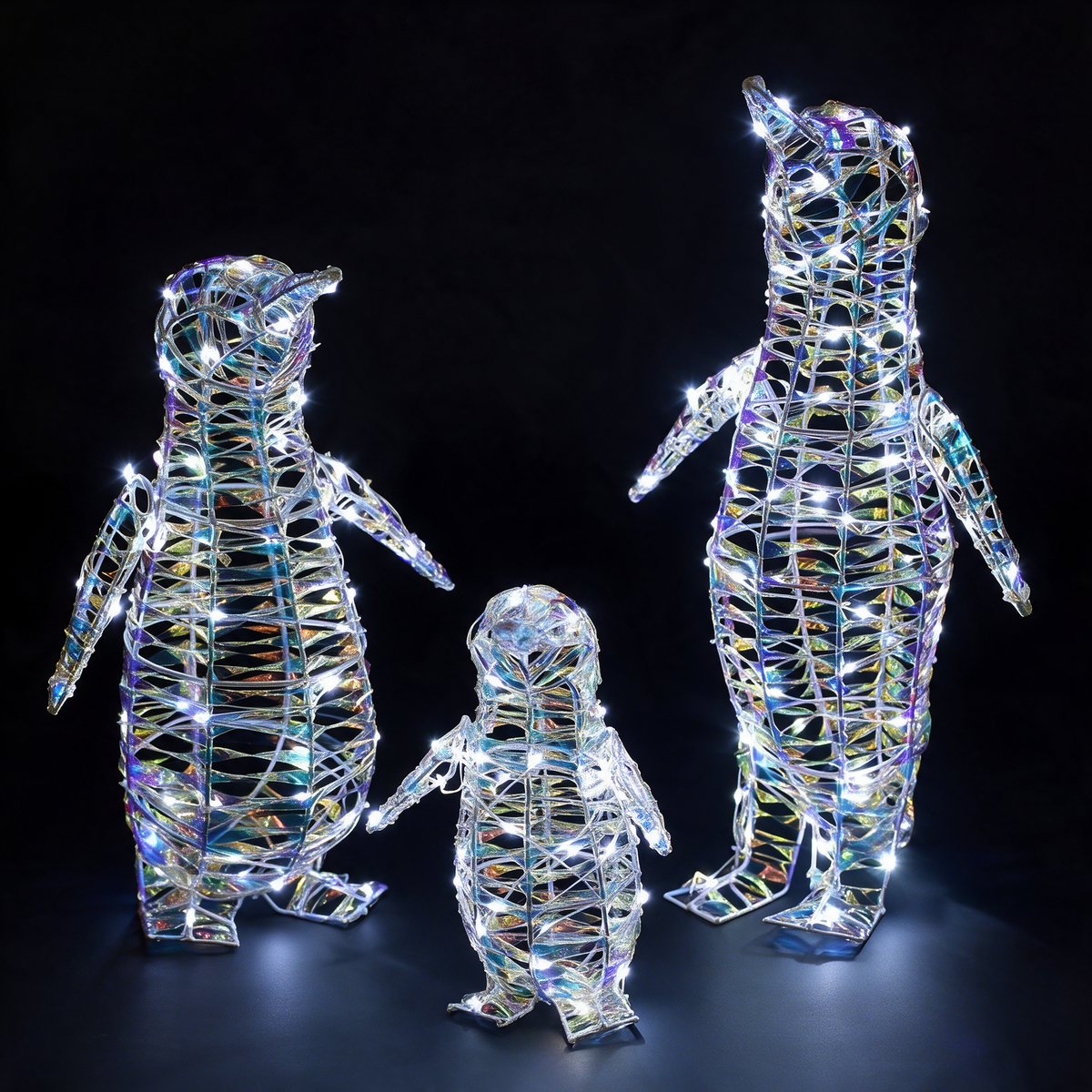 Iridescent Penguin Family