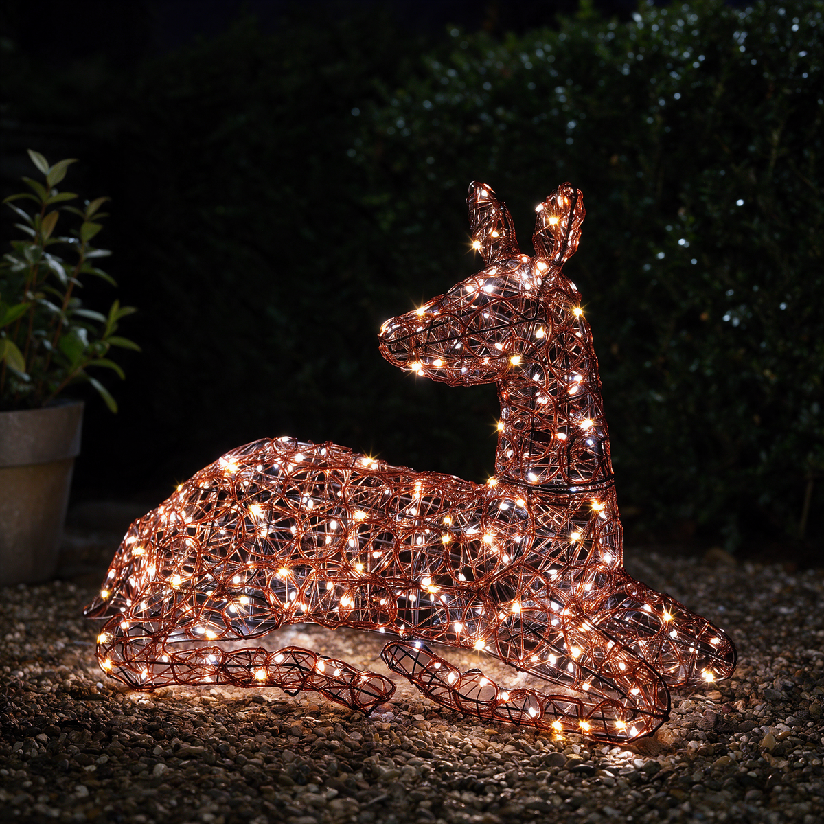 Copper Acrylic Resting Deer