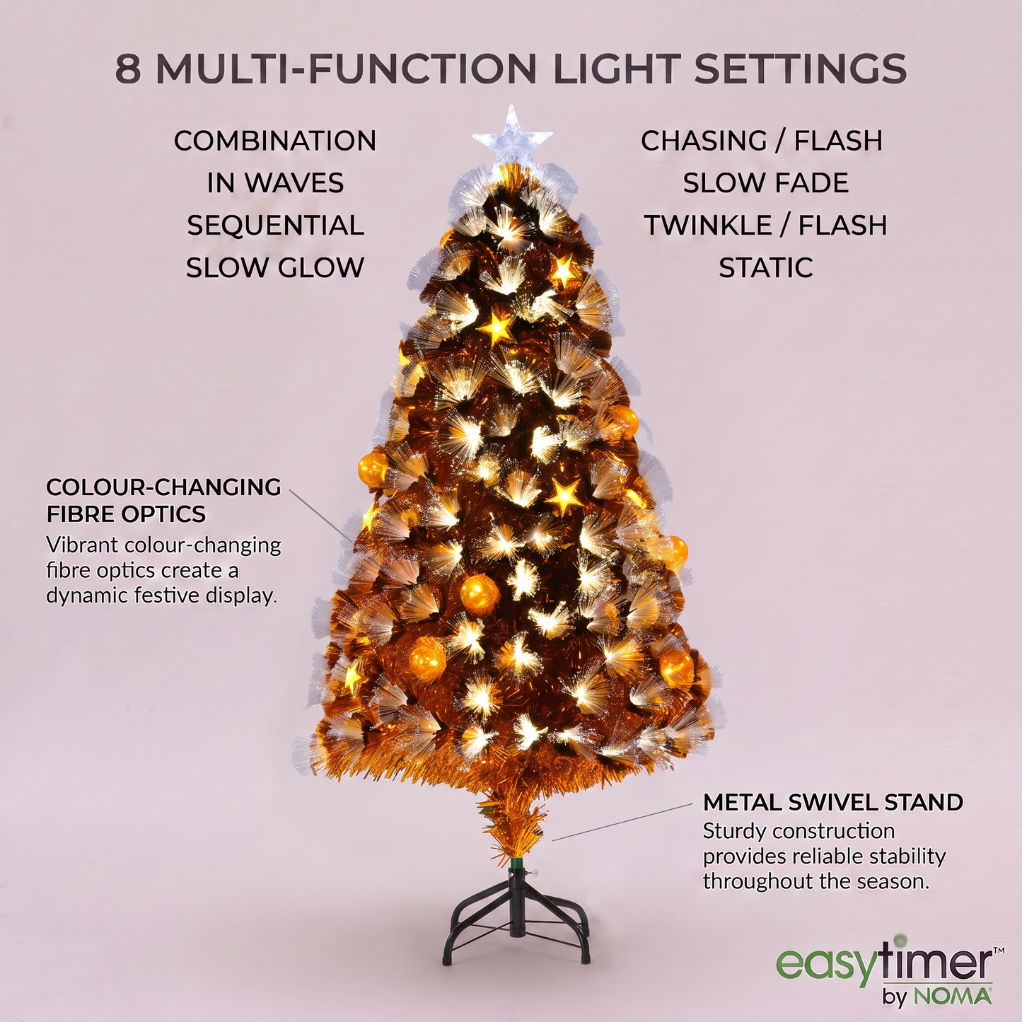 Copper Starburst Tree With Stars & Baubles