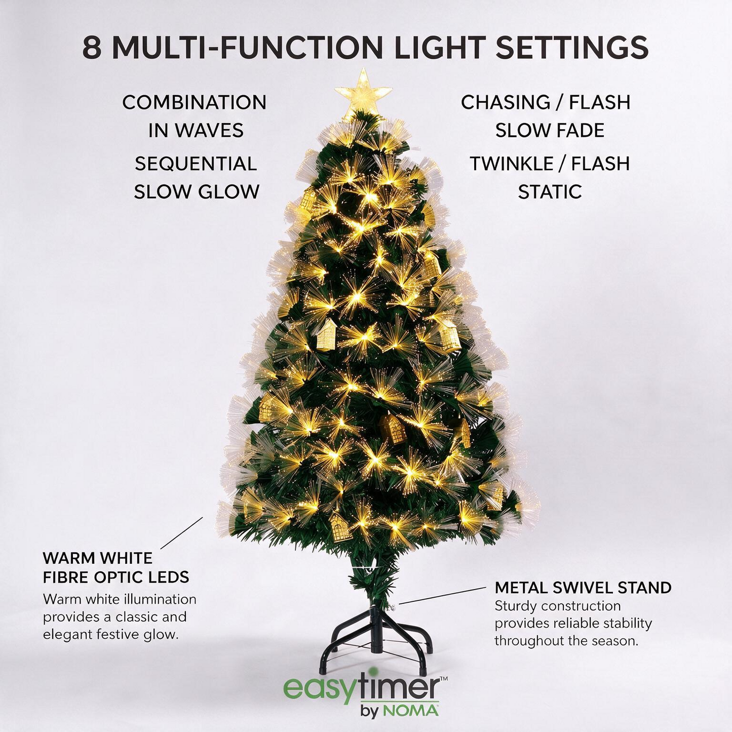 Liberty Green Fibre Optic Tree With Houses