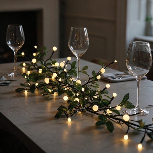 1.8m Berry & Mistletoe Branch Garland – Warm White