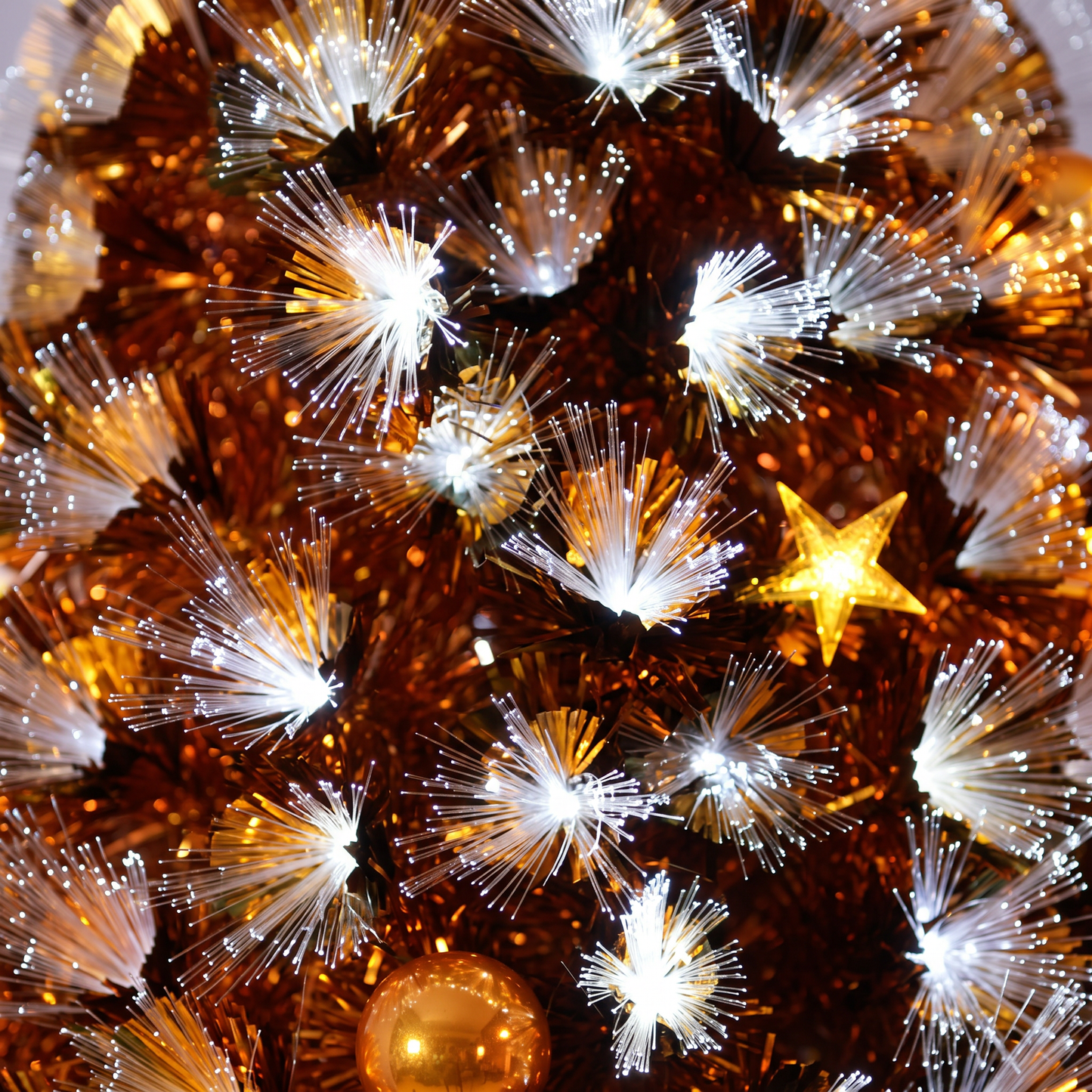 Copper Starburst Tree With Stars & Baubles