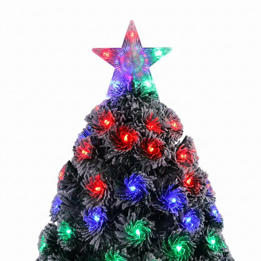 Flocked Swirl Digital Fibre Optic Tree
