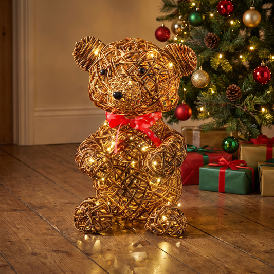 44CM Brown Wicker Teddy Bear