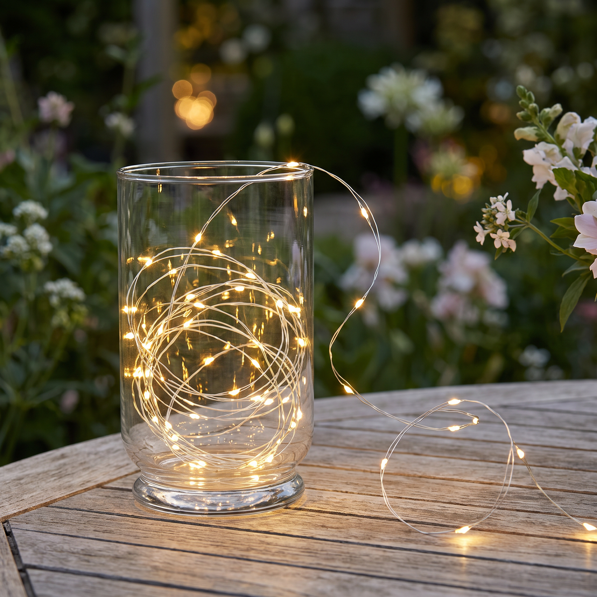 100 Solar Warm White LED Copper Wire Multifunction Lights