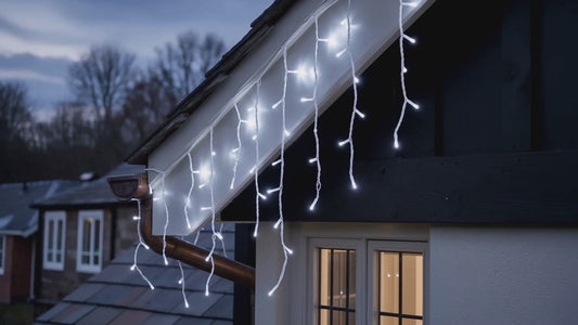 20M White Snowing Icicles With White Cable - 960 LEDS