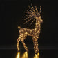 1.3M Brown Wicker Standing Stag with Branch Antlers