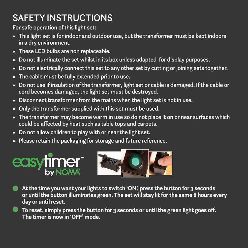 8 White Snowflake Pattern Projector String Lights