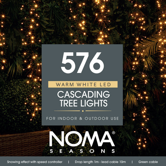 576 Warm White Snowing Cascades with a 1m Drop