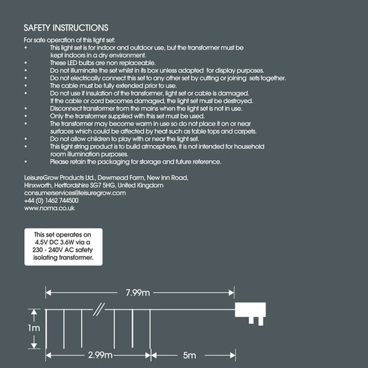 576 Warm White Snowing Cascades with a 1m Drop